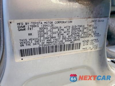 Zdjęcie 12 z 12 samochodu: 2003 TOYOTA RAV4 BASE VIN:JTEGH20V130110232 - miniatura