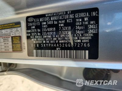 Zdjęcie 13 z 13 samochodu: 2016 KIA SORENTO EX VIN:5XYPH4A52GG072766 - miniatura