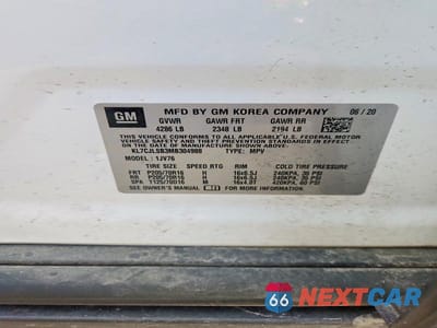 Zdjęcie 13 z 13 samochodu: 2021 CHEVROLET TRAX 1LT VIN:KL7CJLSB3MB304988 - miniatura