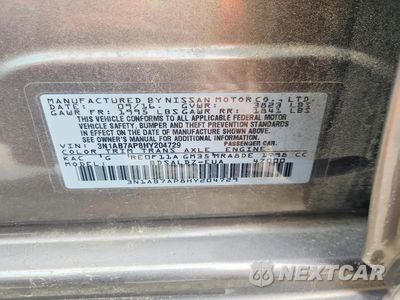 Zdjęcie 13 z 13 samochodu: 2017 NISSAN SENTRA SV VIN:3N1AB7AP8HY204729 - miniatura