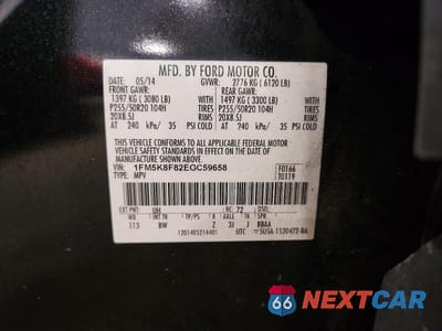Zdjęcie 14 z 14 samochodu: 2014 FORD EXPLORER LIMITED VIN:1FM5K8F82EGC59658 - miniatura