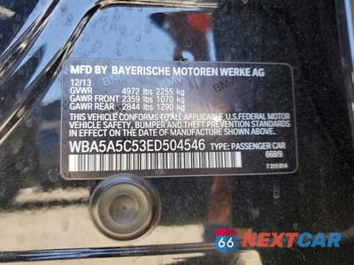Zdjęcie 13 z 13 samochodu: 2014 BMW 528 I VIN:WBA5A5C53ED504546 - miniatura