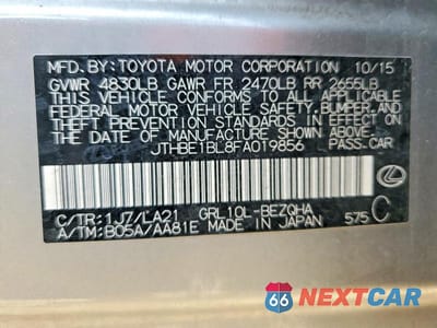 Zdjęcie 14 z 14 samochodu: 2015 LEXUS GS 350 VIN:JTHBE1BL8FA019856 - miniatura