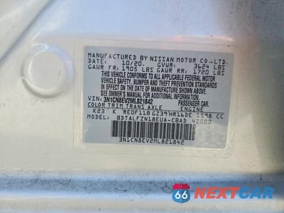 Zdjęcie 13 z 13 samochodu: 2021 NISSAN VERSA SV VIN:3N1CN8EV2ML821842 - miniatura