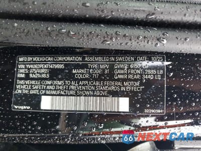 Zdjęcie 14 z 14 samochodu: 2026 VOLVO XC90 PLUS VIN:YV4062PEXT1479695 - miniatura
