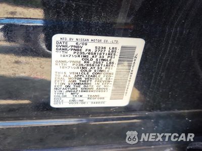 Zdjęcie 13 z 13 samochodu: 2009 NISSAN MURANO S VIN:JN8AZ18W89W209591 - miniatura