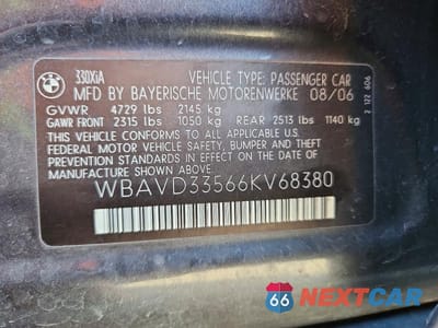 Zdjęcie 12 z 12 samochodu: 2006 BMW 330 XI VIN:WBAVD33566KV68380 - miniatura