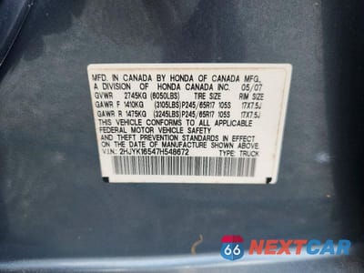 Zdjęcie 12 z 12 samochodu: 2007 HONDA RIDGELINE RTL VIN:2HJYK16547H548672 - miniatura