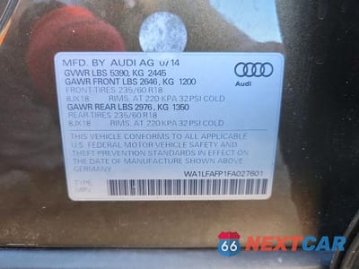 Zdjęcie 13 z 13 samochodu: 2015 AUDI Q5 PREMIUM PLUS VIN:WA1LFAFP1FA027601 - miniatura
