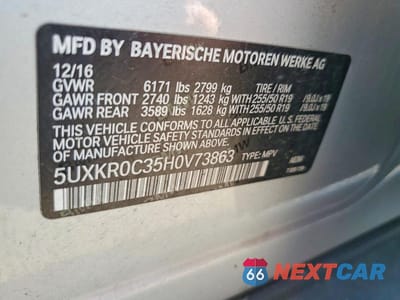 Zdjęcie 13 z 13 samochodu: 2017 BMW X5 XDRIVE35I VIN:5UXKR0C35H0V73863 - miniatura
