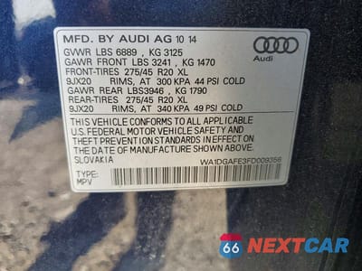Zdjęcie 14 z 14 samochodu: 2015 AUDI Q7 PRESTIGE VIN:WA1DGAFE3FD009356 - miniatura