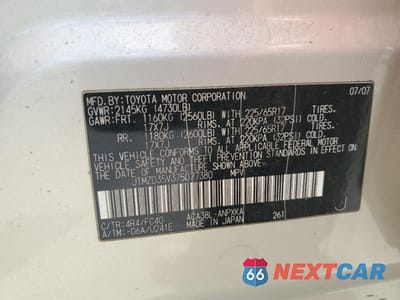 Zdjęcie 13 z 13 samochodu: 2007 TOYOTA RAV4 BASE VIN:JTMZD35V375077380 - miniatura