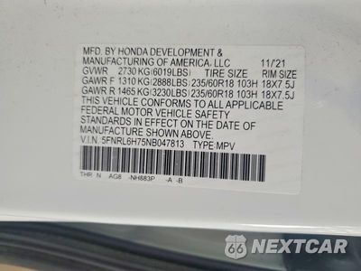 Zdjęcie 13 z 13 samochodu: 2022 HONDA ODYSSEY EXL VIN:5FNRL6H75NB047813 - miniatura