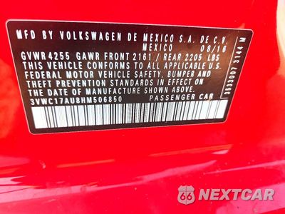 Zdjęcie 12 z 12 samochodu: 2017 VOLKSWAGEN GOLF SPORTWAGEN S VIN:3VWC17AU8HM506850 - miniatura