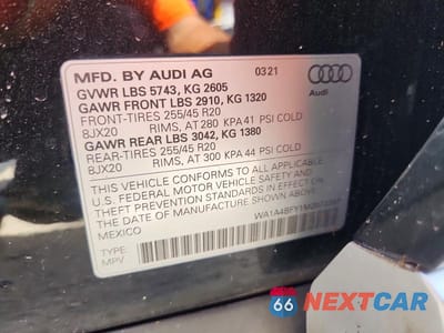 Zdjęcie 14 z 14 samochodu: 2021 AUDI SQ5 PREMIUM VIN:WA1A4BFY1M2073397 - miniatura