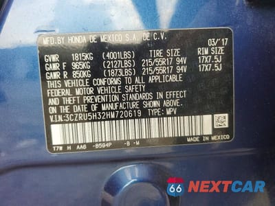 Zdjęcie 13 z 13 samochodu: 2017 HONDA HR-V LX VIN:3CZRU5H32HM720619 - miniatura