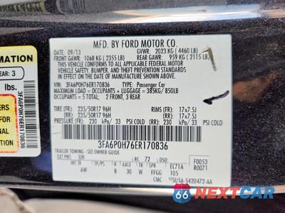 Zdjęcie 12 z 12 samochodu: 2014 FORD FUSION SE VIN:3FA6P0H76ER170836 - miniatura