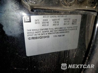 Zdjęcie 12 z 12 samochodu: 2012 CHEVROLET VOLT VIN:1G1RE6E41CU124159 - miniatura