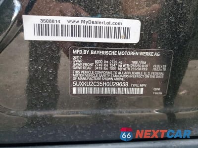 Zdjęcie 13 z 13 samochodu: 2017 BMW X6 XDRIVE35I VIN:5UXKU2C35H0U29658 - miniatura