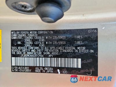 Zdjęcie 13 z 13 samochodu: 2016 LEXUS RX 350 VIN:JTJBZMCA6G2012966 - miniatura