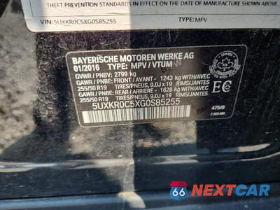 Zdjęcie 14 z 14 samochodu: 2016 BMW X5 XDRIVE35I VIN:5UXKR0C5XG0S85255 - miniatura