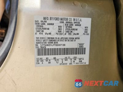 Zdjęcie 12 z 12 samochodu: 2000 FORD F250 SUPER DUTY VIN:1FTNW21L7YED57120 - miniatura