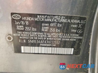 Zdjęcie 12 z 12 samochodu: 2018 HYUNDAI SONATA SEL+ VIN:5NPE34AF4JH722552 - miniatura