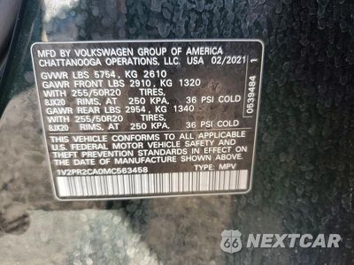 Zdjęcie 14 z 14 samochodu: 2021 VOLKSWAGEN ATLAS SE VIN:1V2PR2CA0MC563458 - miniatura