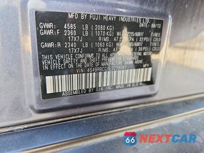 Zdjęcie 12 z 12 samochodu: 2014 SUBARU OUTBACK 2.5I PREMIUM VIN:4S4BRBCC1E3228087 - miniatura