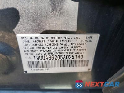 Zdjęcie 12 z 12 samochodu: 2005 ACURA TL VIN:19UUA66205A025140 - miniatura