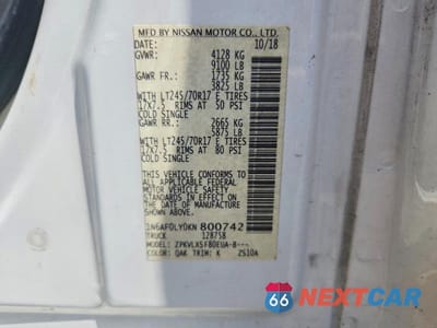 Zdjęcie 13 z 13 samochodu: 2019 NISSAN NV 2500 V8 2500 CARGO VAN HIGH ROOF VIN:1N6AF0LY0KN800742 - miniatura
