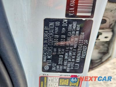 Zdjęcie 12 z 12 samochodu: 2013 KIA RIO EX VIN:KNADN4A3XD6131004 - miniatura