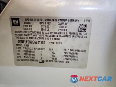 Zdjęcie 13 z 13 samochodu: 2016 CHEVROLET EQUINOX LT VIN:2GNFLFEK2G6241260 - miniatura