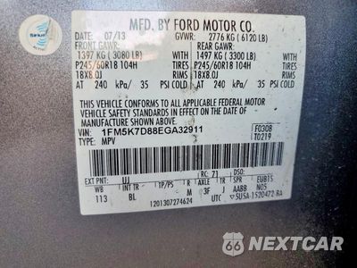 Zdjęcie 13 z 13 samochodu: 2014 FORD EXPLORER XLT VIN:1FM5K7D88EGA32911 - miniatura