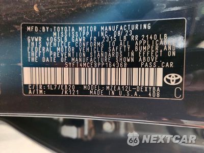 Zdjęcie 12 z 12 samochodu: 2023 TOYOTA COROLLA XSE VIN:5YFT4MCE8PP164368 - miniatura