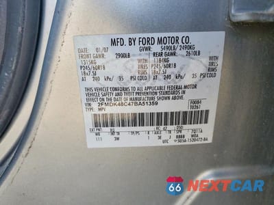 Zdjęcie 14 z 14 samochodu: 2007 FORD EDGE SEL VIN:2FMDK48C47BA51359 - miniatura