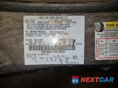 Zdjęcie 12 z 12 samochodu: 2006 MERCURY MILAN PREMIER VIN:3MEFM08176R638507 - miniatura