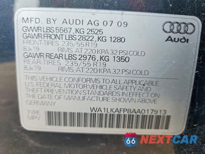 Zdjęcie 12 z 12 samochodu: 2010 AUDI Q5 PREMIUM PLUS VIN:WA1LKAFP8AA017913 - miniatura