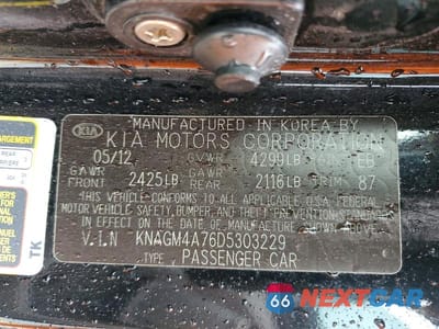 Zdjęcie 13 z 13 samochodu: 2013 KIA OPTIMA LX VIN:KNAGM4A76D5303229 - miniatura