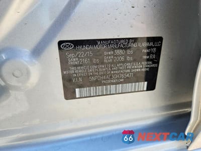 Zdjęcie 12 z 12 samochodu: 2016 HYUNDAI ELANTRA SE VIN:5NPDH4AE3GH765471 - miniatura