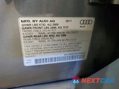 Zdjęcie 13 z 13 samochodu: 2018 AUDI SQ5 PREMIUM PLUS VIN:WA1A4AFY6J2048288 - miniatura