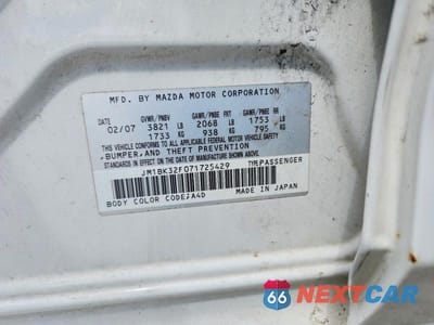 Zdjęcie 12 z 12 samochodu: 2007 MAZDA 3 I VIN:JM1BK32F071725429 - miniatura