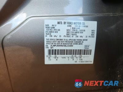 Zdjęcie 13 z 13 samochodu: 2017 LINCOLN MKX SELECT VIN:2LMPJ6KR6HBL53489 - miniatura