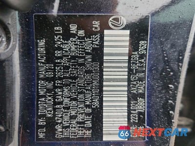 Zdjęcie 12 z 12 samochodu: 2021 LEXUS ES 250 BASE VIN:58AD11D11MU001300 - miniatura