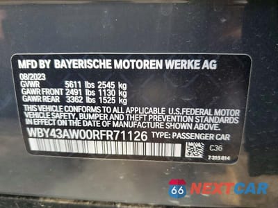 Zdjęcie 13 z 13 samochodu: 2024 BMW I4 EDRIVE 35 VIN:WBY43AW00RFR71126 - miniatura