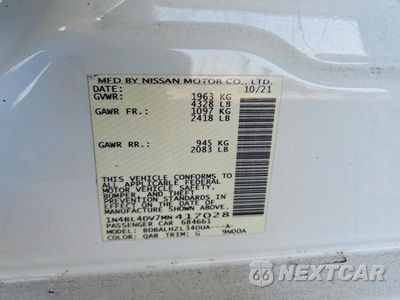 Zdjęcie 13 z 13 samochodu: 2021 NISSAN ALTIMA SV VIN:1N4BL4DV7MN417028 - miniatura