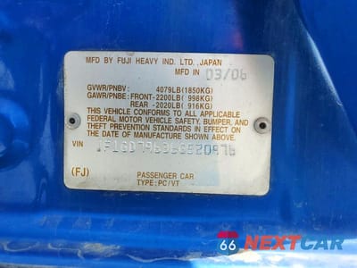 Zdjęcie 13 z 13 samochodu: 2006 SUBARU IMPREZA WRX VIN:JF1GD79636G520976 - miniatura