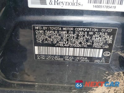 Zdjęcie 12 z 12 samochodu: 2007 LEXUS LS 460 VIN:JTHBL46F375025196 - miniatura