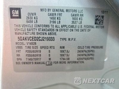 Zdjęcie 13 z 13 samochodu: 2012 BUICK ENCLAVE VIN:5GAKVCED2CJ219033 - miniatura