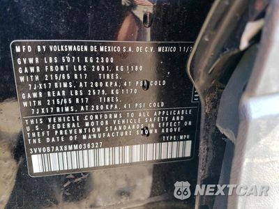 Zdjęcie 12 z 12 samochodu: 2021 VOLKSWAGEN TIGUAN S VIN:3VV0B7AX8MM036327 - miniatura